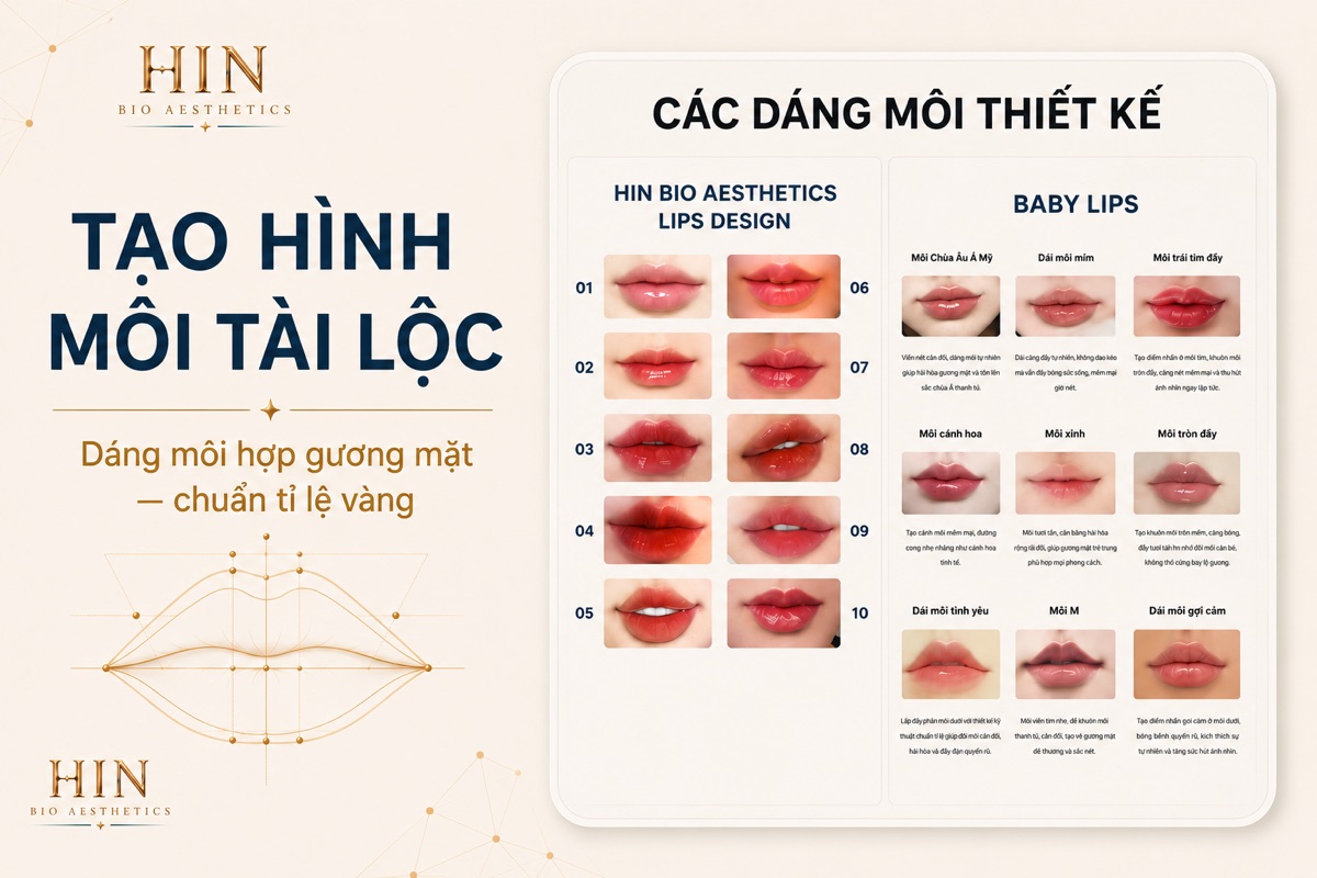 Tạo hình môi H.A: dáng Tài Lộc hay Baby Lips